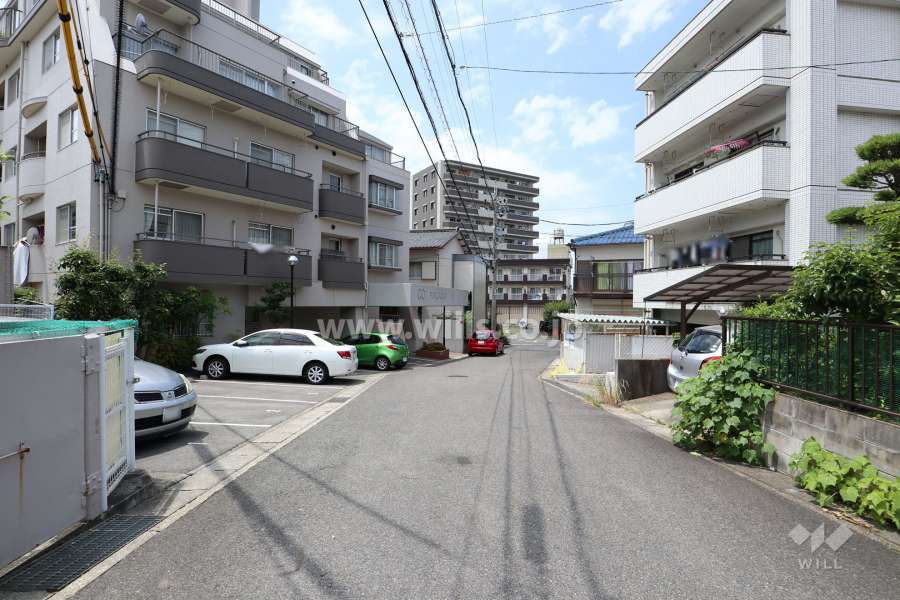 敷地東側の前面道路（南側から）