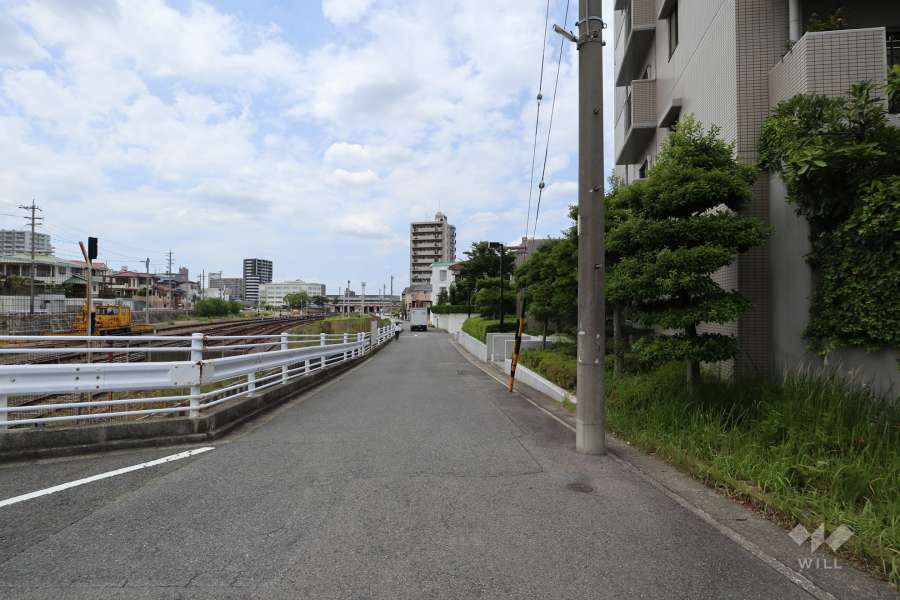 敷地西側の前面道路（南側から）
