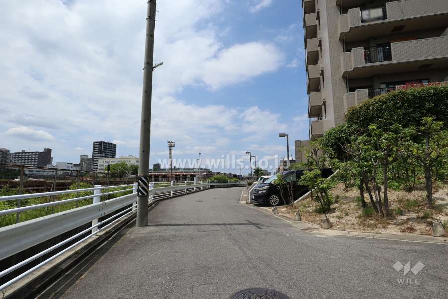 敷地西側の前面道路（南側から）
