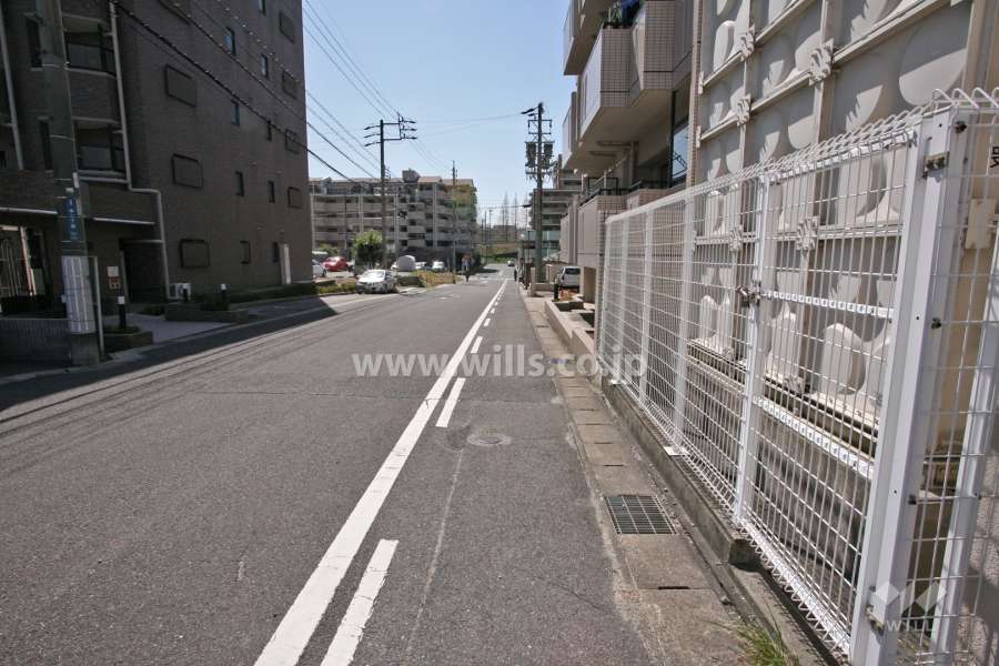 敷地東側の前面道路(南側から)