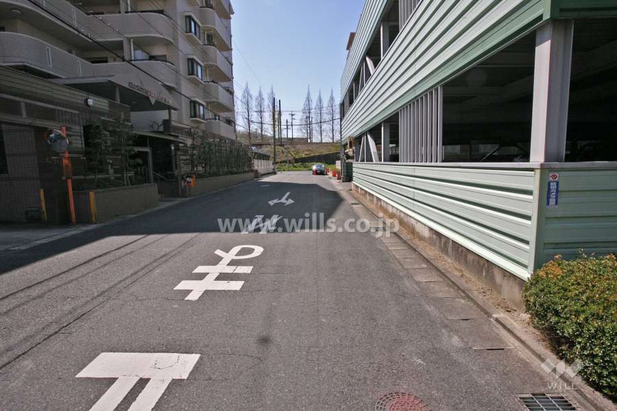 敷地東側の前面道路(北側から)