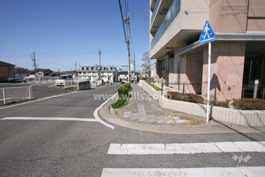 敷地西側の前面道路(南側から)