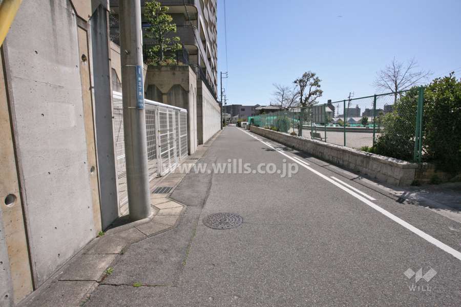 敷地西側の前面道路