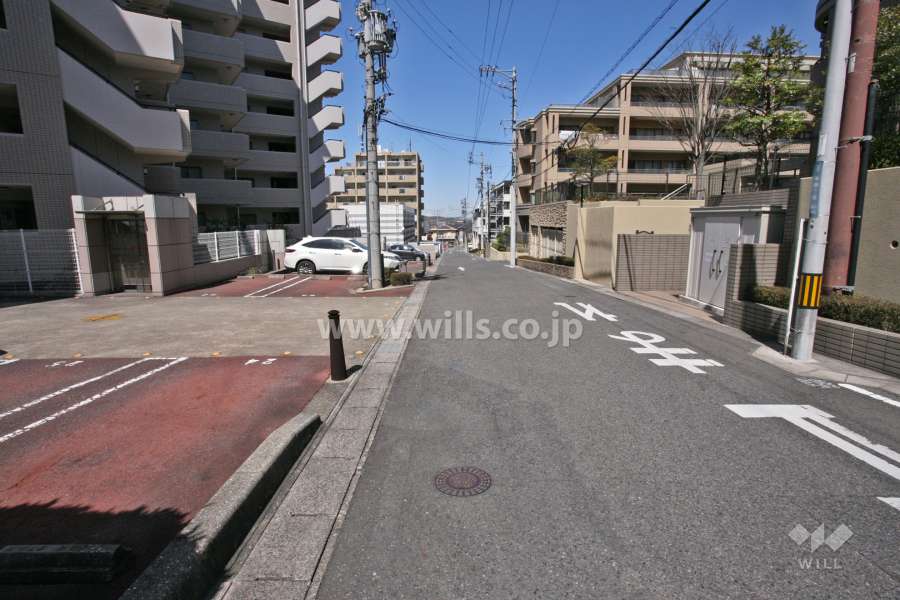 敷地東側の前面道路(南側から)