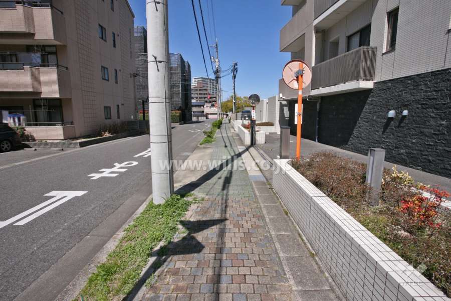 敷地西側の前面道路(南側から)