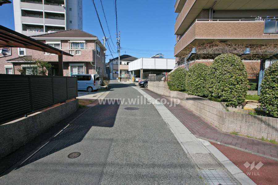 敷地西側の前面道路