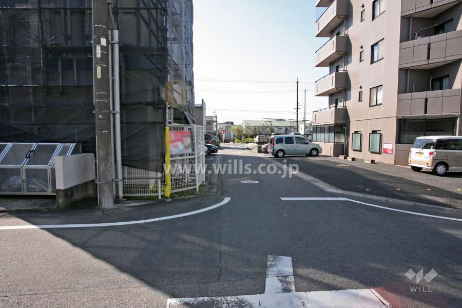 敷地東側の前面道路（南側から）