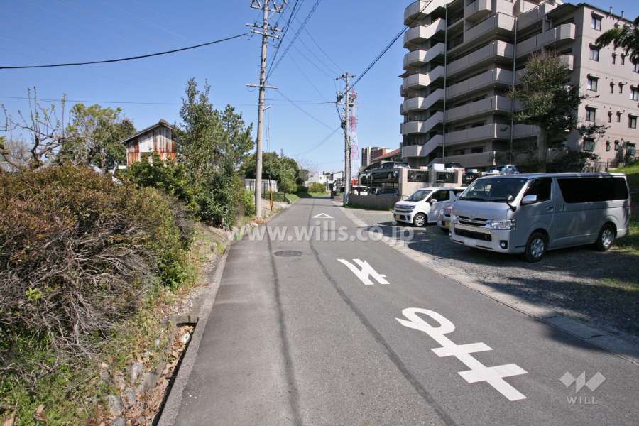 敷地北側の前面道路(西側から)