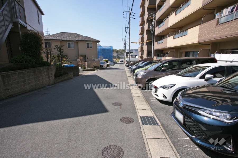 敷地東側の前面道路(南側から)