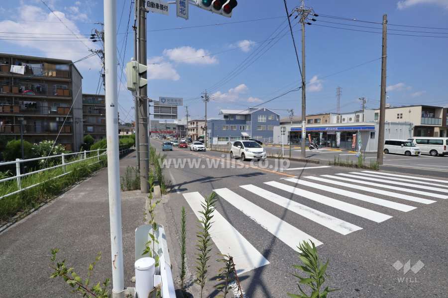 敷地東側の前面道路（南側から）