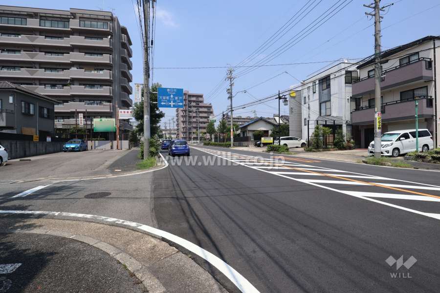 敷地東側の前面道路（南側から）