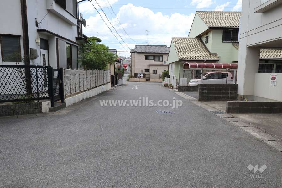 敷地東側の前面道路（北側から）