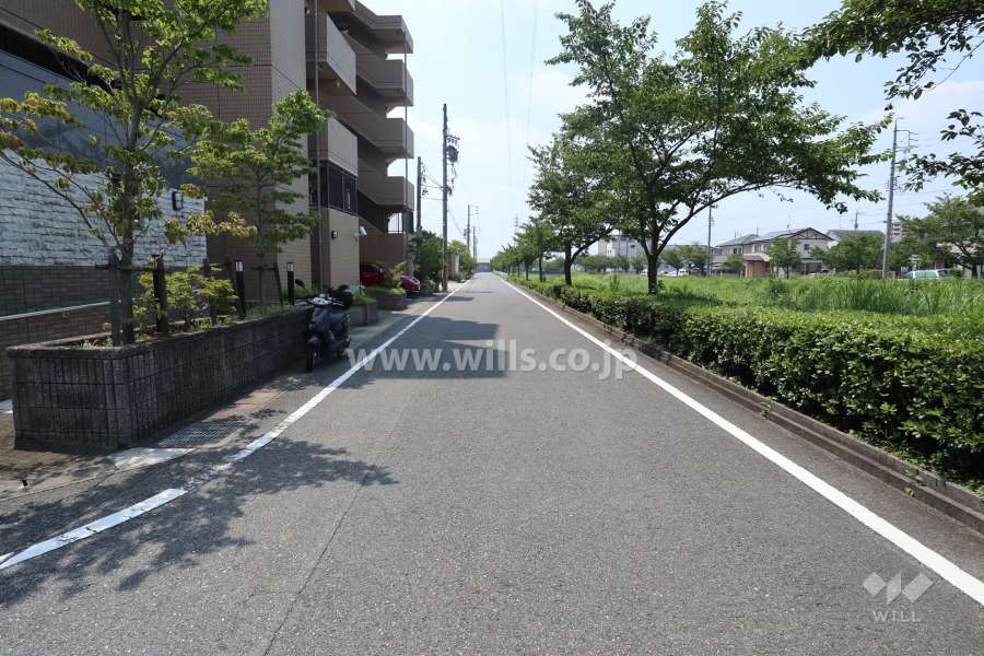 敷地北側の前面道路（東側から）