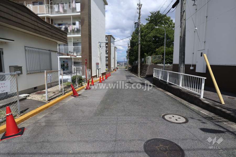 敷地東側の前面道路（南側から）