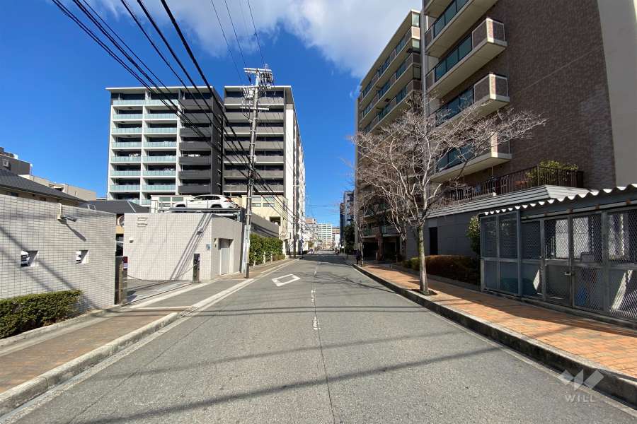 敷地西側の前面道路