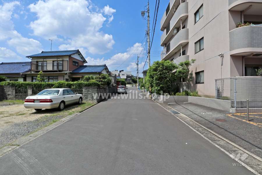 敷地西側の前面道路（南側から）