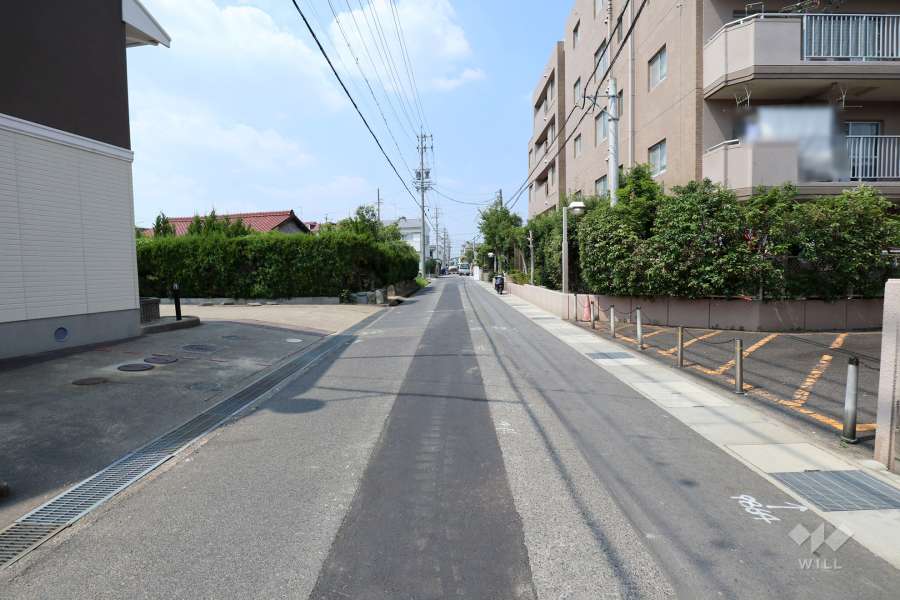 敷地西側の前面道路（南側から）