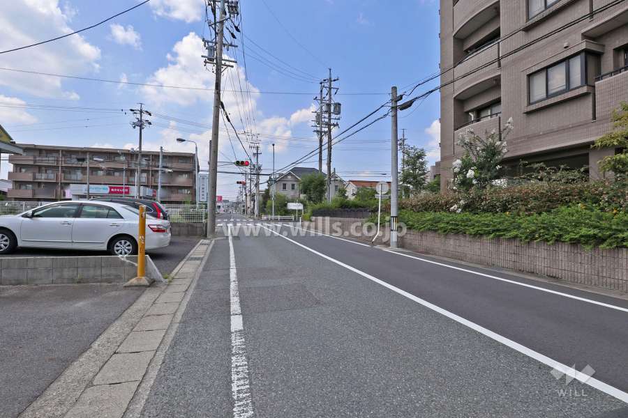 敷地西側の前面道路（南側から）