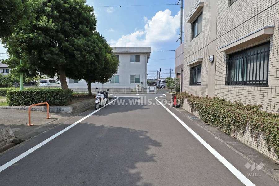 敷地西側の前面道路（南側から）