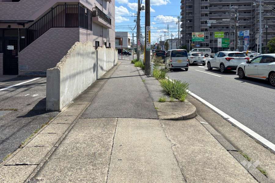 敷地西側の前面道路（北側から）