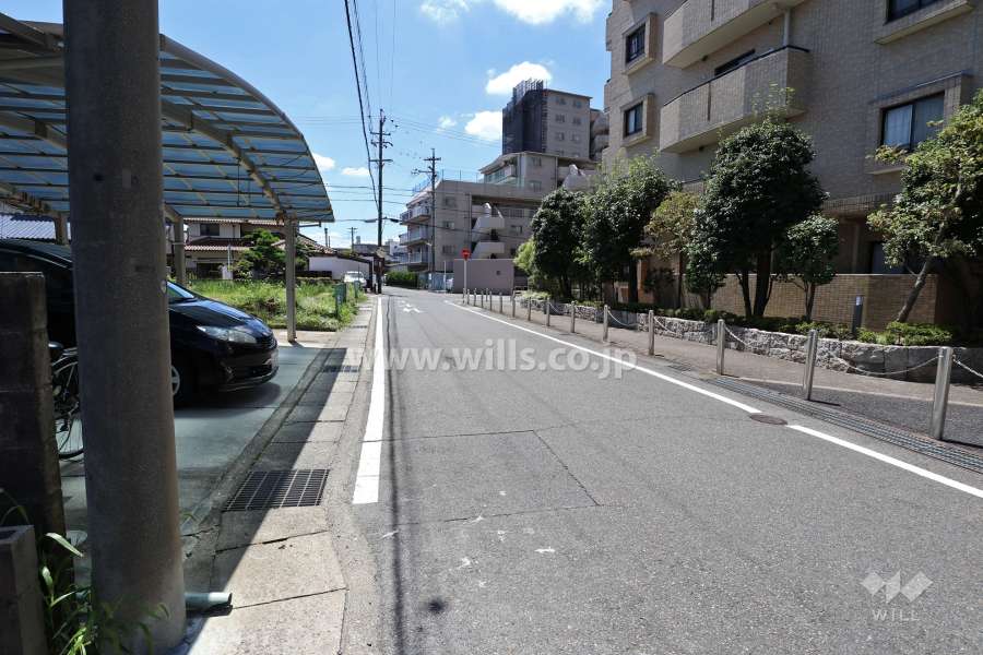 敷地東側の前面道路（北側から）