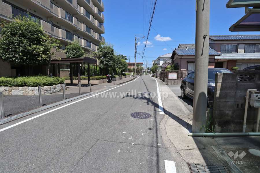 敷地東側の前面道路（南側から）