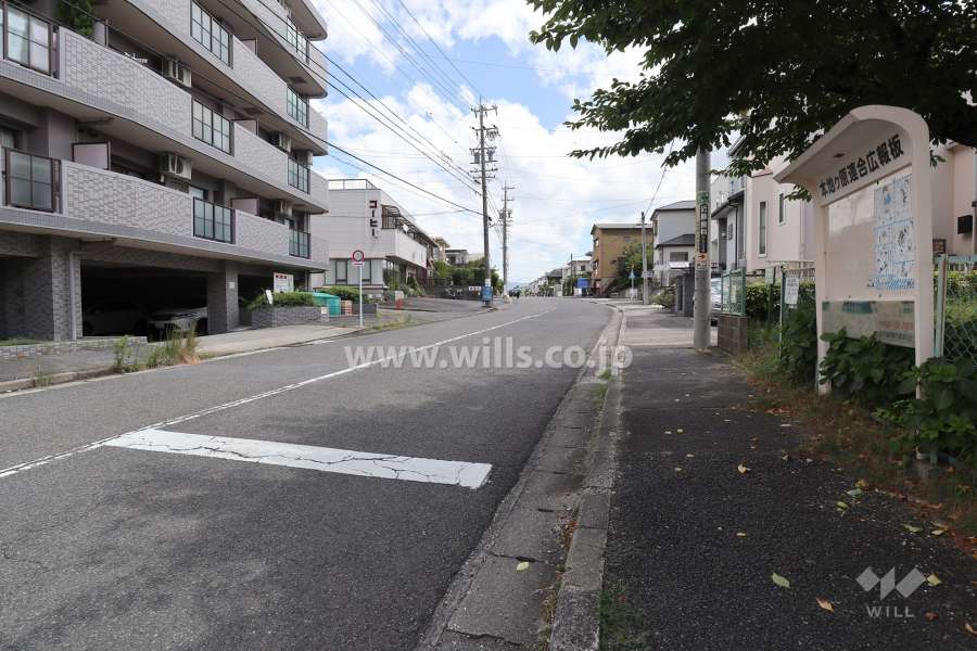 敷地南側の前面道路（西側から）