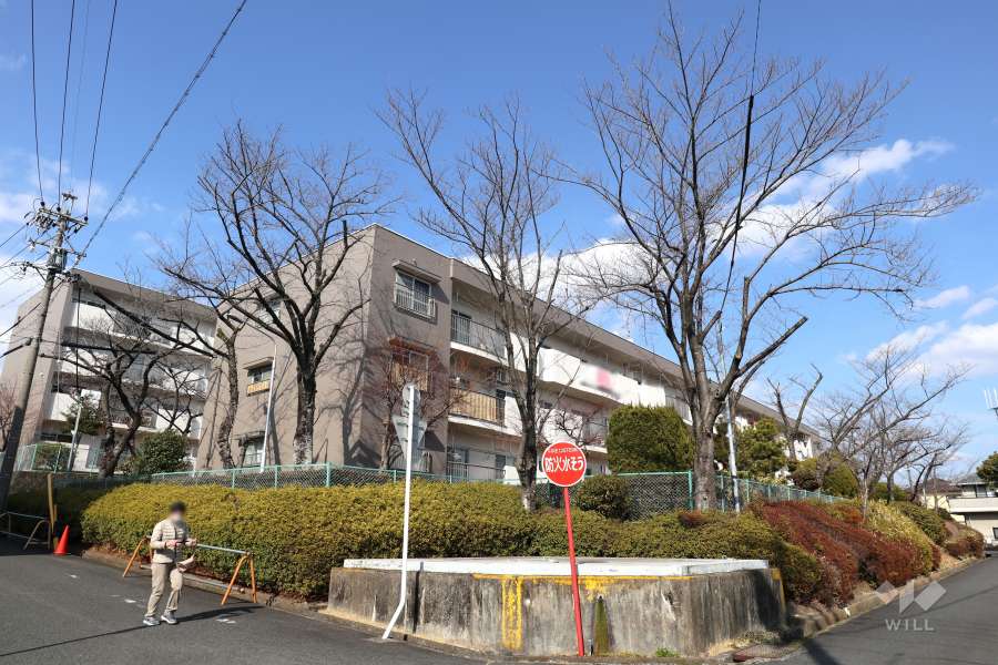 本地ヶ原住宅1号棟の外観(南西側から）