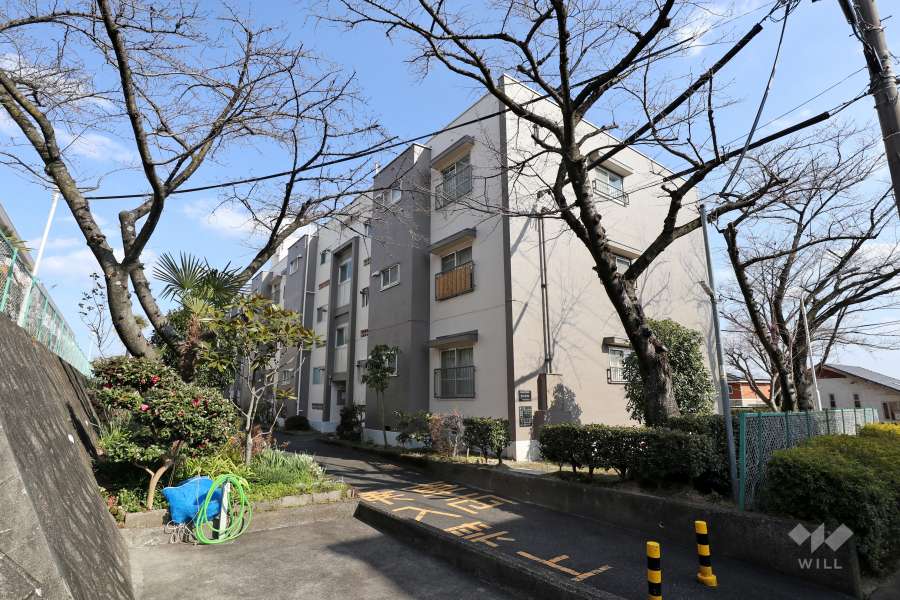 本地ヶ原住宅1号棟の外観(北西側から）