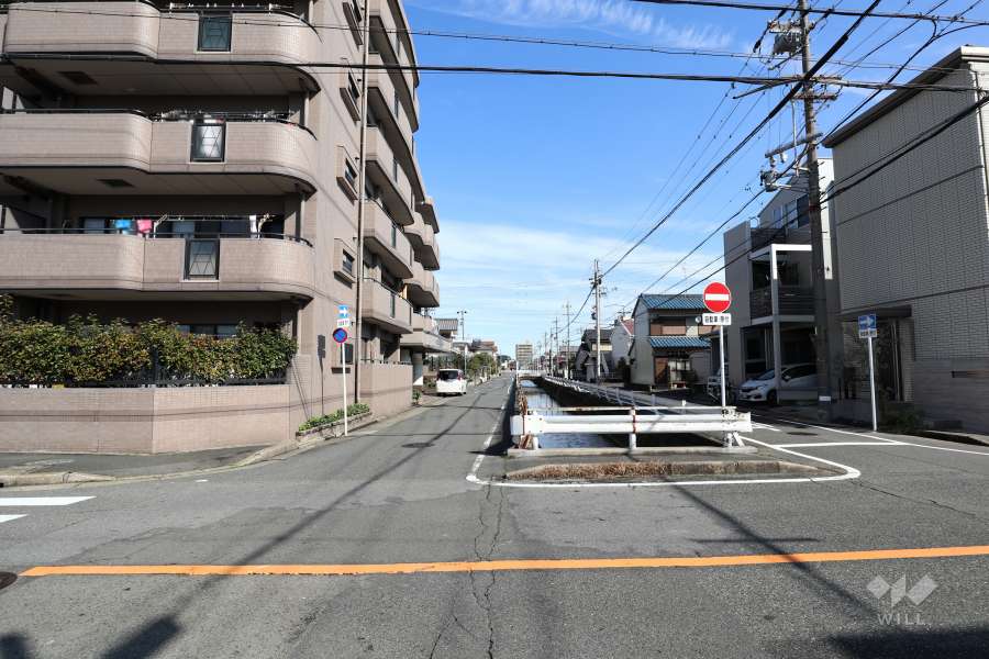 敷地東側の前面道路（南側から）