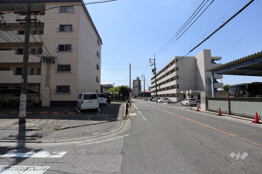敷地西側の前面道路（北側から）