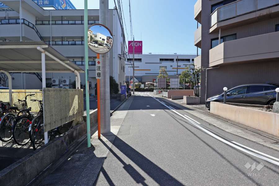 敷地東側の前面道路（北側から）