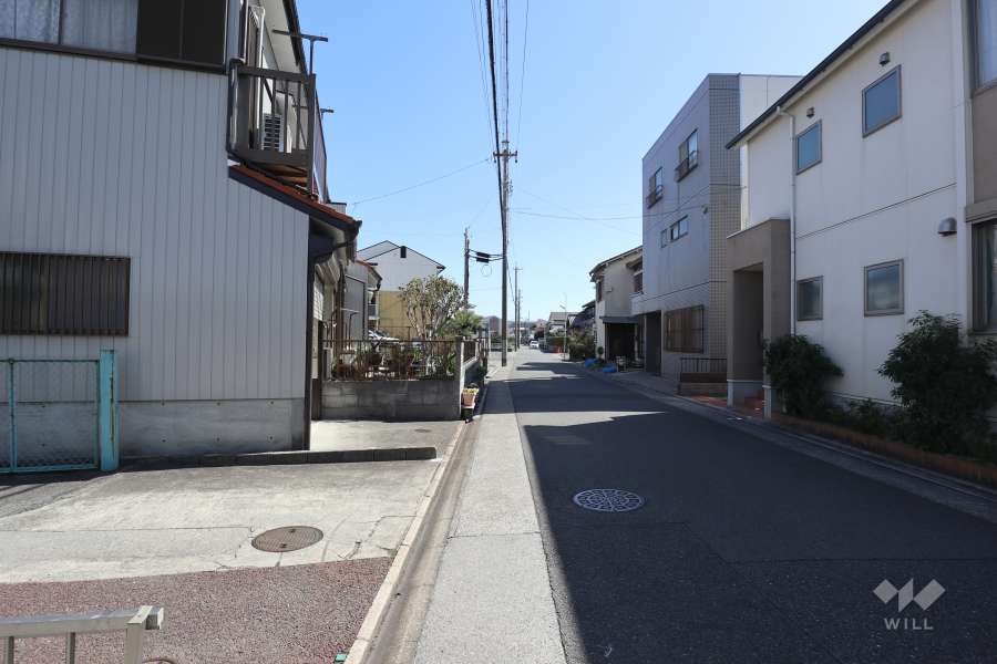 敷地南側の前面道路（西側から）