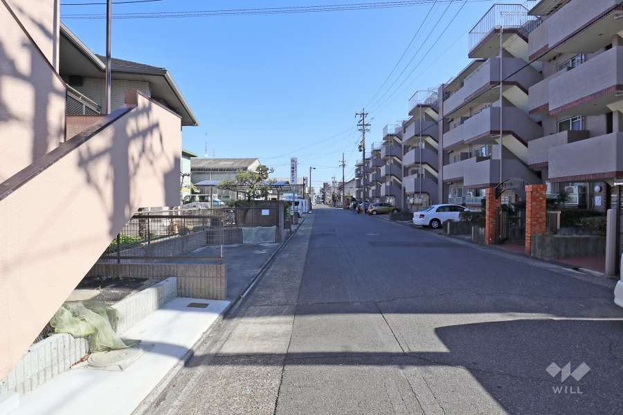 敷地北側の前面道路（西側から）
