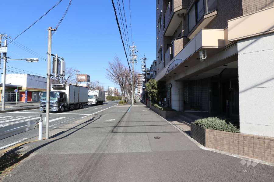 敷地西側の前面道路（南側から）