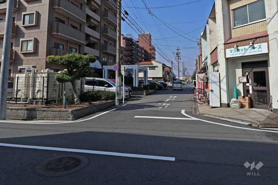 敷地北側の前面道路（東側から）