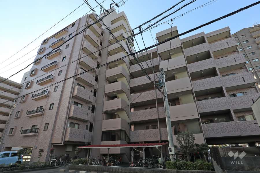 宝マンション築地ウエスト壱番館の外観（北東側から）