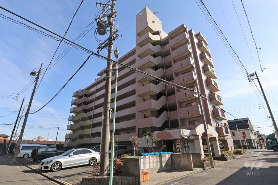 宝マンション築地ウエスト参番館の外観（北西側から）