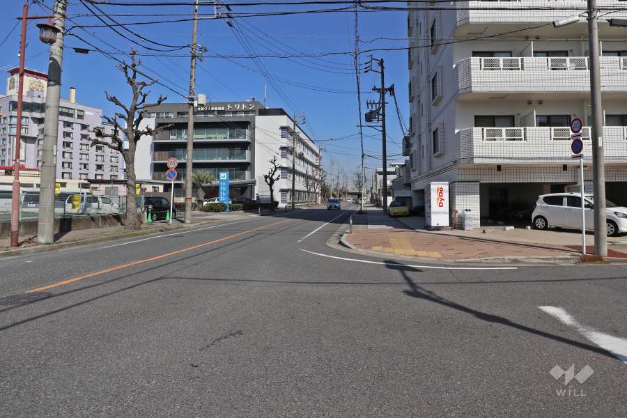 敷地西側の前面道路（南側から）