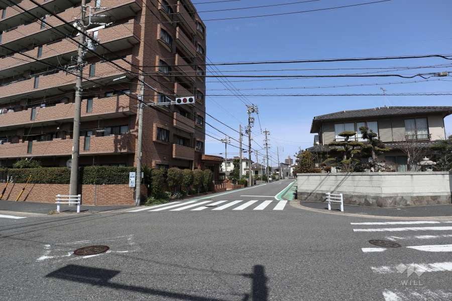 敷地東側の前面道路（南側から）