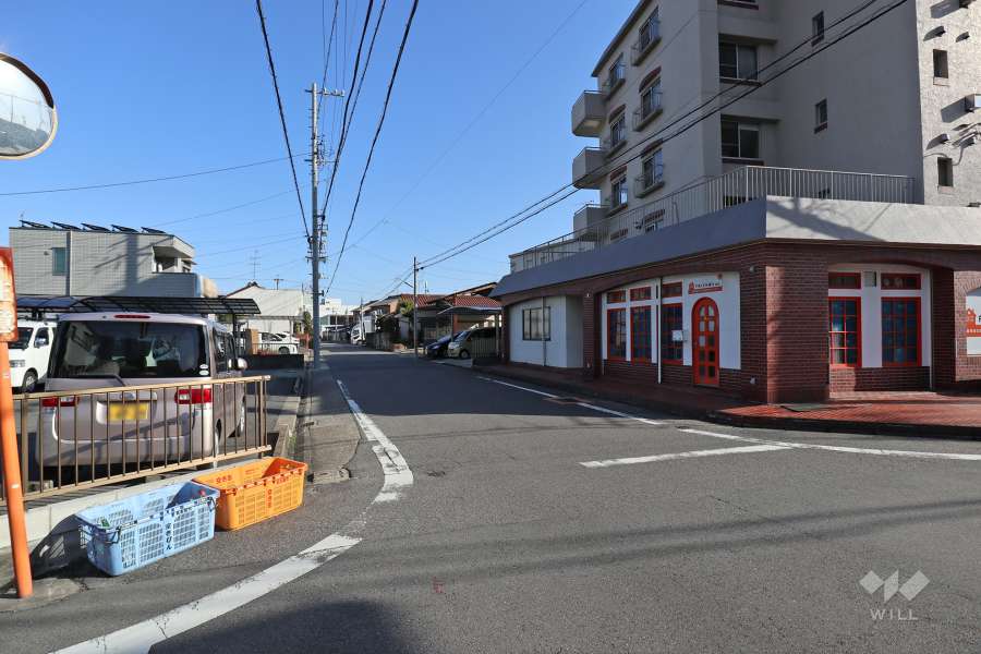 敷地北側の前面道路（西側から）