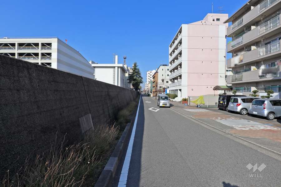 敷地南側の前面道路（東側から）