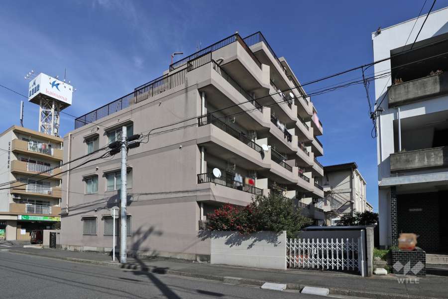 宝マンション大手の外観（南西側から）