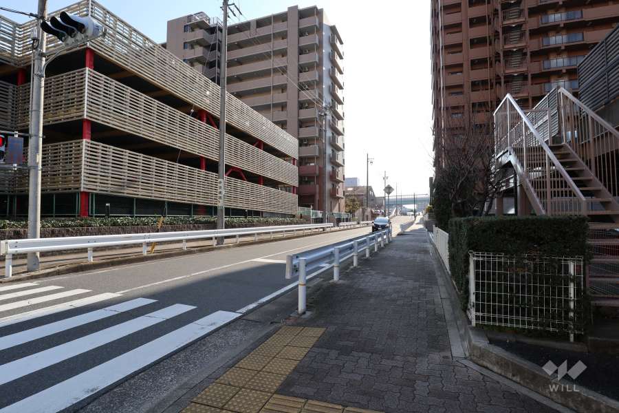 敷地北東側の前面道路（北東側から）