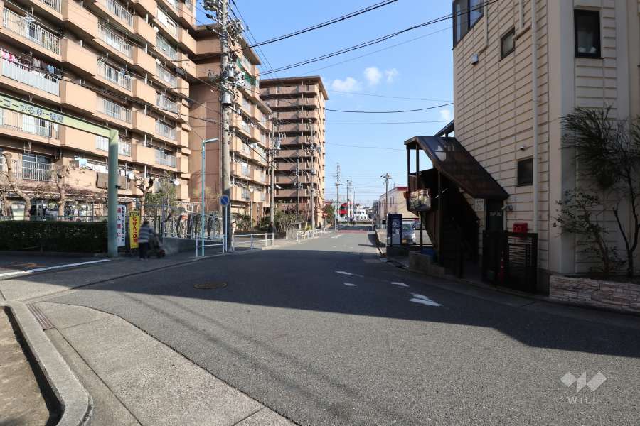 敷地東側の前面道路（南側から）