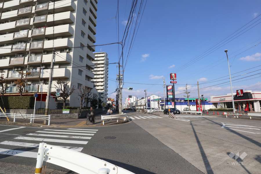 敷地東側の前面道路（南側から）
