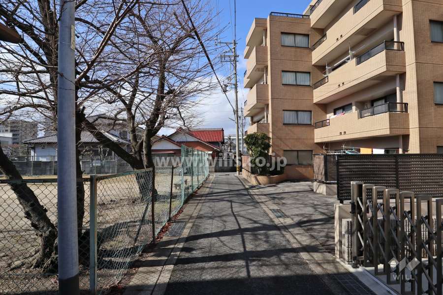 敷地南側の前面道路（東側から）