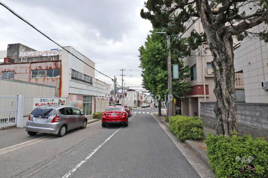 敷地の東側前面道路（北側から）