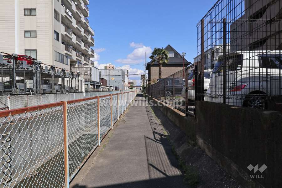 敷地北側の前面道路（西側から）