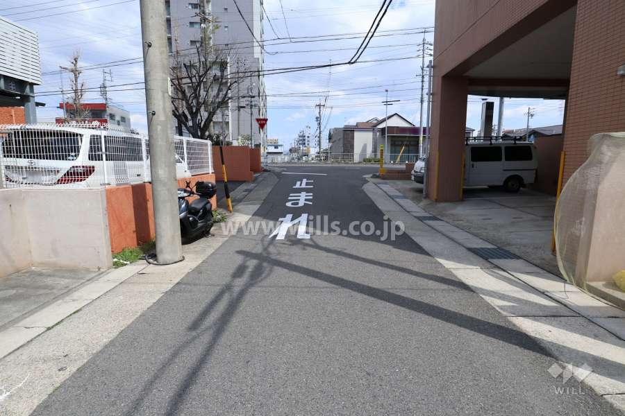 敷地北側の前面道路（西側から）